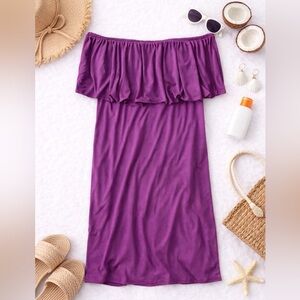 Thalia Sodi Purple Off-Shoulder Midi Maxi Dress | Size Large